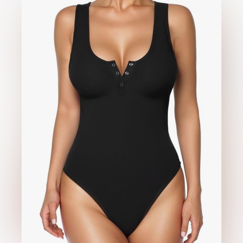 NWT Popilush Bodysuits for Women Tummy Control Henley, Body Suits Thong
